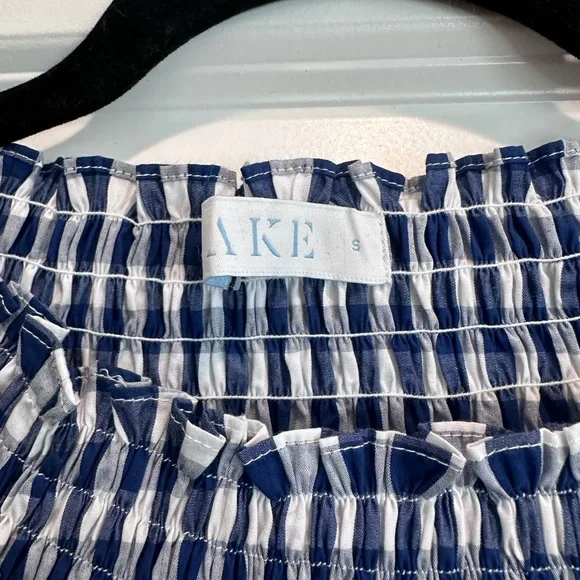 Blue Gingham Smocked Dress - Picture 3 of 3